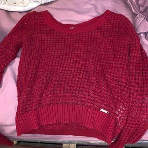 Red sparkly cropped sweater